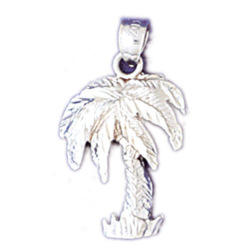 14K WHITE GOLD ANIMAL CHARM - PALM TREE #11067