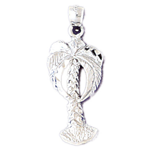 14K WHITE GOLD ANIMAL CHARM - PALM TREE #11068
