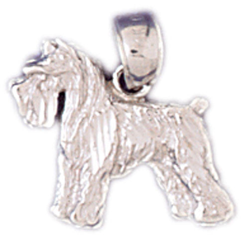 14K WHITE GOLD ANIMAL CHARM - SCHNAUZER #11141
