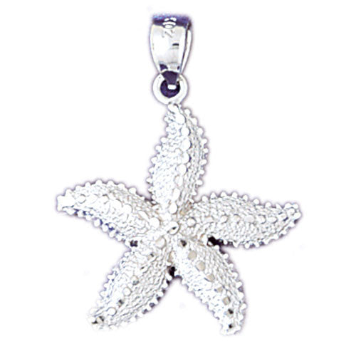 14K WHITE GOLD ANIMAL CHARM - STARFISH #11065