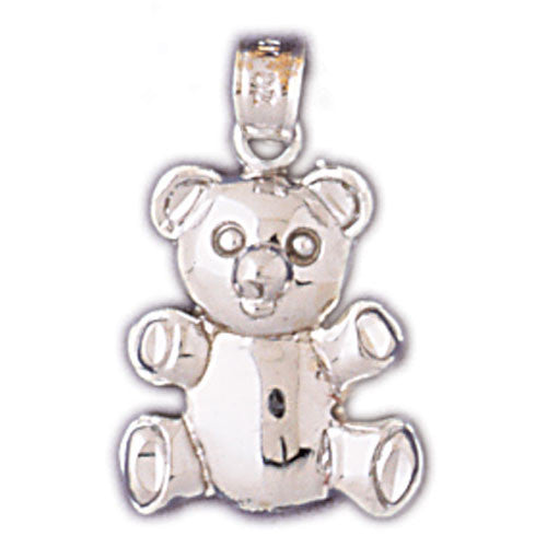 14K WHITE GOLD ANIMAL CHARM - TEDDY BEAR #11109