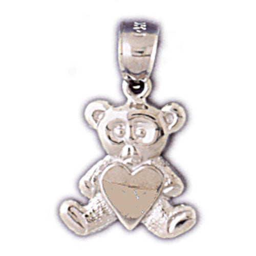 14K WHITE GOLD ANIMAL CHARM - TEDDY BEAR #11110