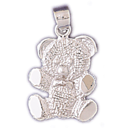 14K WHITE GOLD ANIMAL CHARM - TEDDY BEAR #11111