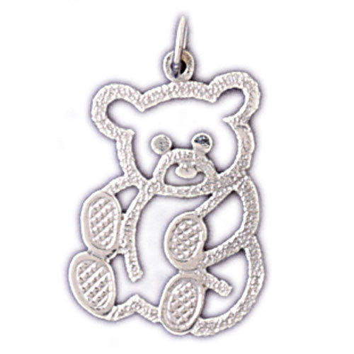 14K WHITE GOLD ANIMAL CHARM - TEDDY BEAR #11112