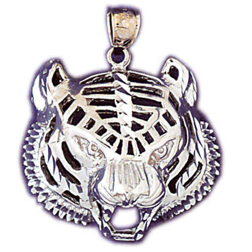 14K WHITE GOLD ANIMAL CHARM - TIGER #11089