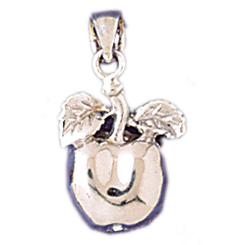 14K WHITE GOLD APPLE CHARM #11196