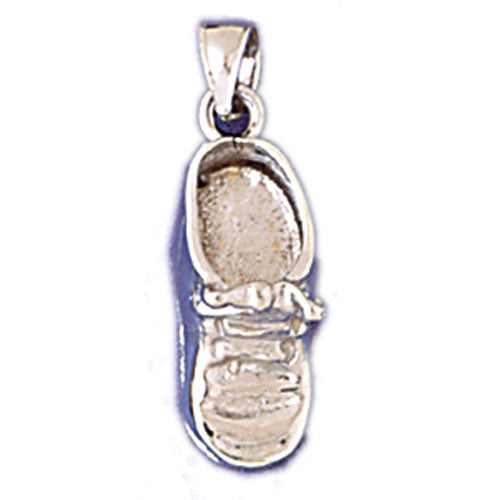 14K WHITE GOLD BABY SHOE CHARM #11183