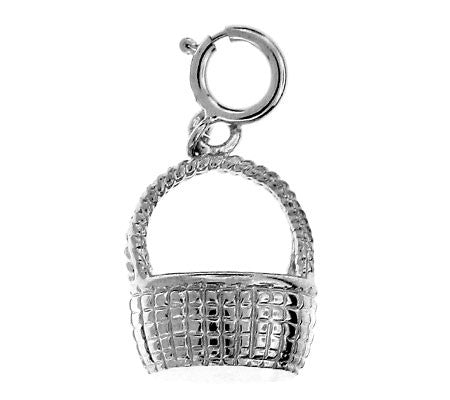 14K WHITE GOLD BASKET CHARM #11193
