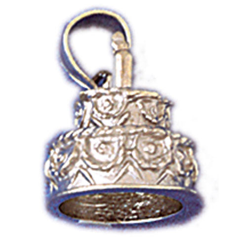 14K WHITE GOLD CAKE CHARM #11185