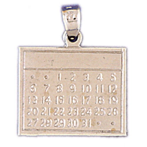 14K WHITE GOLD CALENDAR CHARM #11186