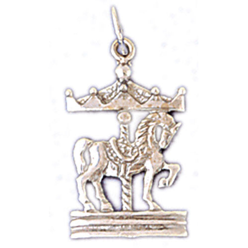 14K WHITE GOLD CAROUSEL CHARM #11175