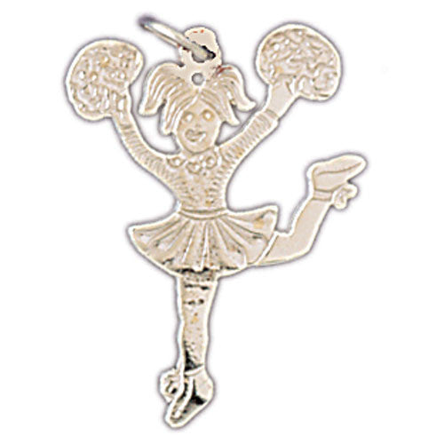 14K WHITE GOLD CHEERLEADER CHARM #11245