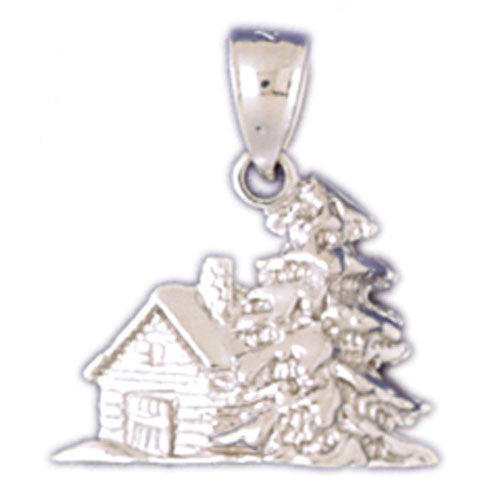 14K WHITE GOLD CHRISTMAS CHARM - CHRISTMAS TREE #11315