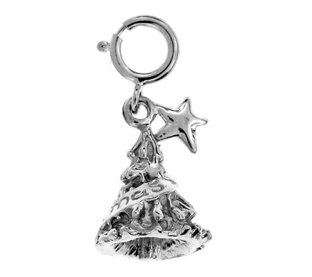 14K WHITE GOLD CHRISTMAS CHARM - CHRISTMAS TREE #11317