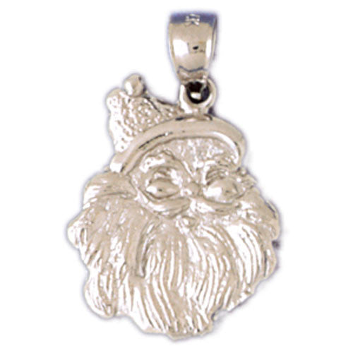 14K WHITE GOLD CHRISTMAS CHARM - SANTA CLAUS #11302