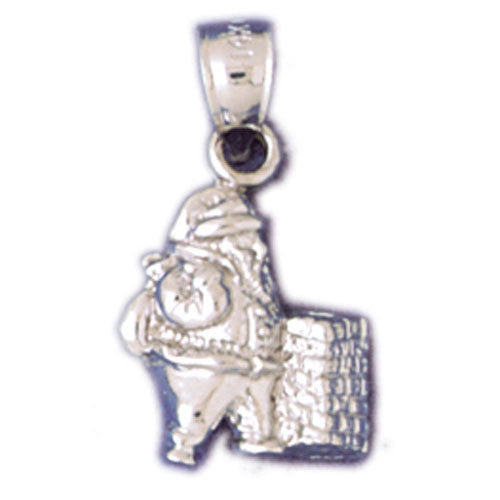 14K WHITE GOLD CHRISTMAS CHARM - SANTA CLAUS #11308