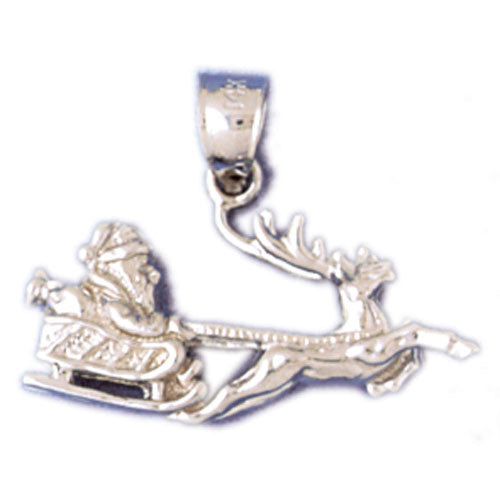 14K WHITE GOLD CHRISTMAS CHARM - SANTA CLAUS #11312