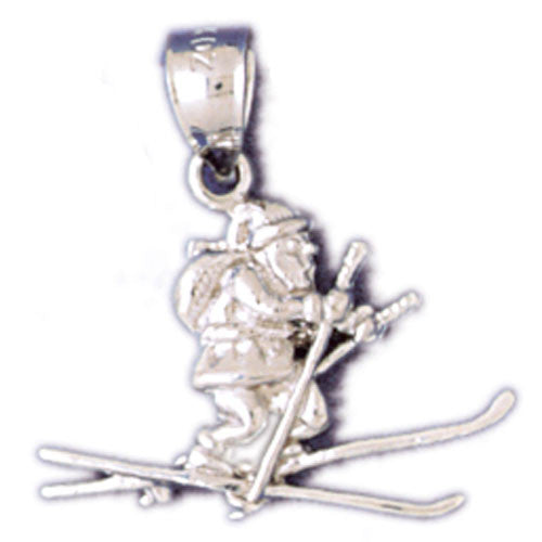 14K WHITE GOLD CHRISTMAS CHARM - SANTA CLAUS #11313