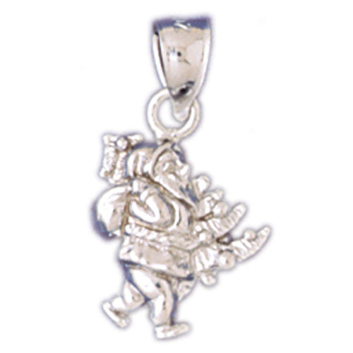 14K WHITE GOLD CHRISTMAS CHARM - SANTA CLAUS #11314