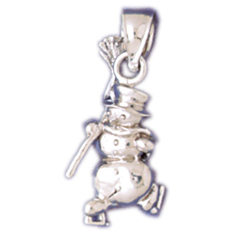 14K WHITE GOLD CHRISTMAS CHARM - SNOWMAN #11320