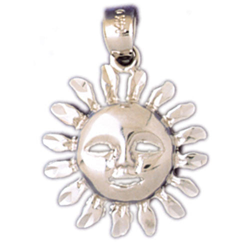 14K WHITE GOLD CHRISTMAS CHARM - SUN #11329