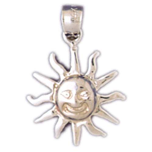 14K WHITE GOLD CHRISTMAS CHARM - SUN #11330