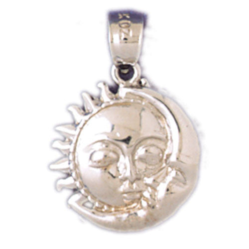 14K WHITE GOLD CHRISTMAS CHARM - SUN, MOON #11331