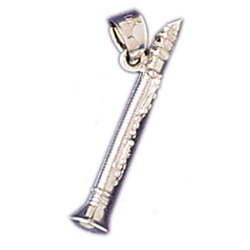 14K WHITE GOLD CLARINET CHARM #11244