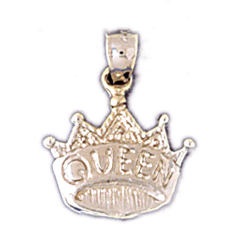 14K WHITE GOLD CROWN CHARM #11177