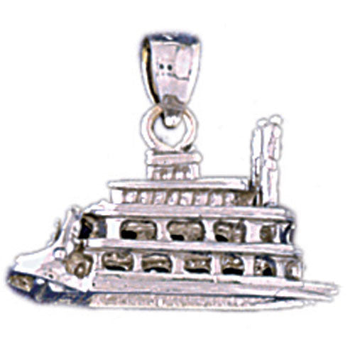 14K WHITE GOLD CRUIS SHIP CHARM #11296