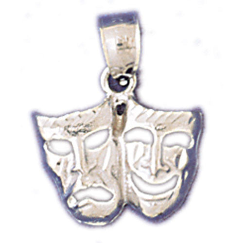 14K WHITE GOLD DRAMA MASK CHARM #11232