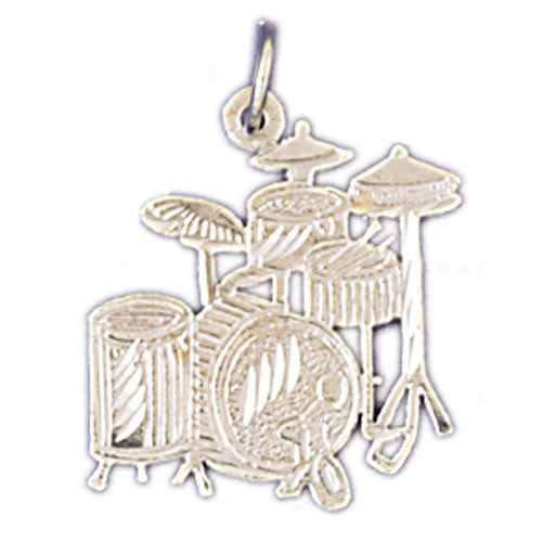 14K WHITE GOLD DRUM SET CHARM #11229