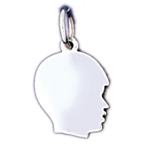 14K WHITE GOLD HANDCUT CHARM - BOY #11476