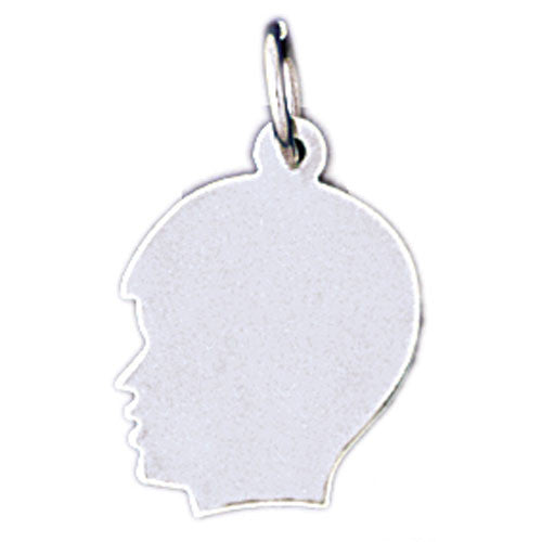 14K WHITE GOLD HANDCUT CHARM - BOY #11477