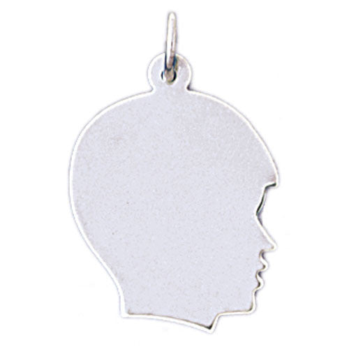 14K WHITE GOLD HANDCUT CHARM - BOY #11478