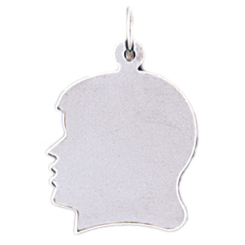 14K WHITE GOLD HANDCUT CHARM - GIRL #11479