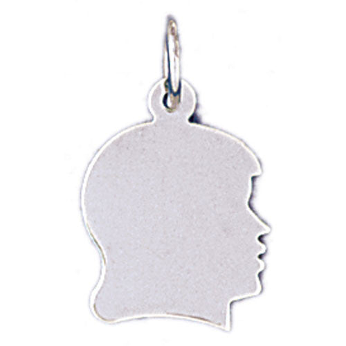 14K WHITE GOLD HANDCUT CHARM - GIRL #11480
