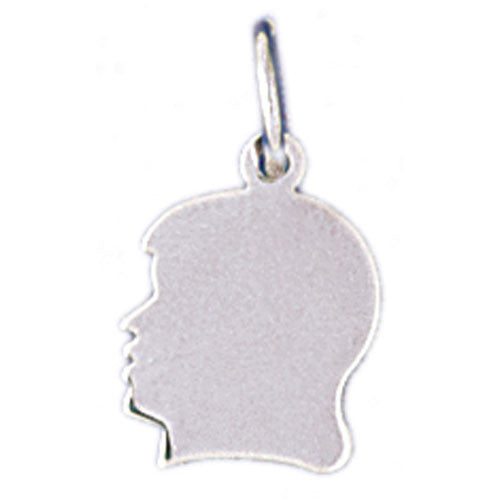 14K WHITE GOLD HANDCUT CHARM - GIRL #11481