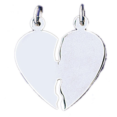 14K WHITE GOLD HANDCUT CHARM - HEART #11488