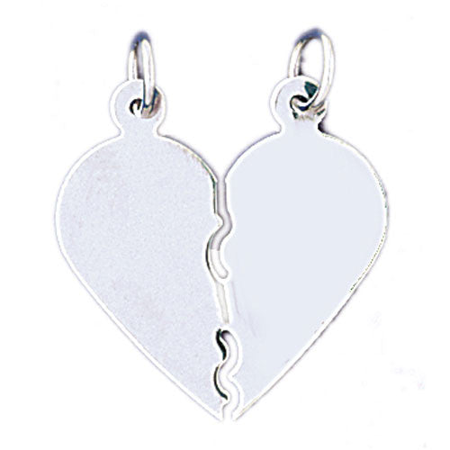 14K WHITE GOLD HANDCUT CHARM - HEART #11489