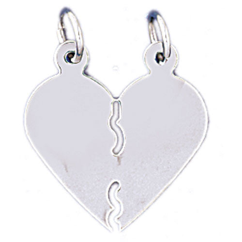14K WHITE GOLD HANDCUT CHARM - HEART #11490
