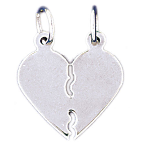 14K WHITE GOLD HANDCUT CHARM - HEART #11491