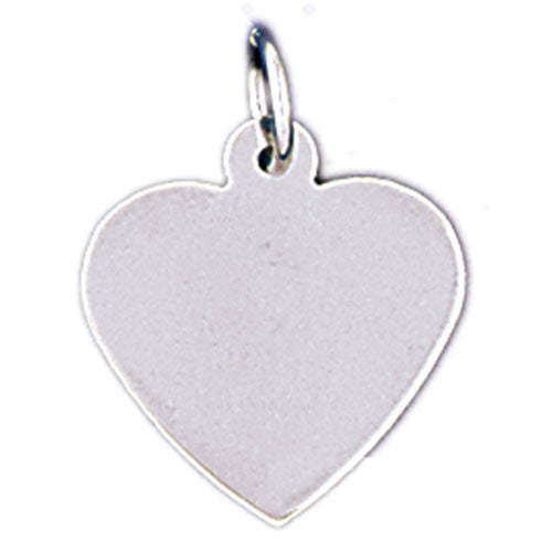 14K WHITE GOLD HANDCUT CHARM - HEART #11492