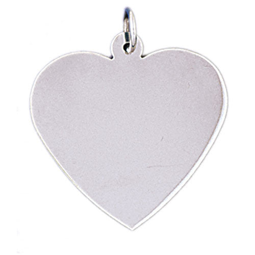 14K WHITE GOLD HANDCUT CHARM - HEART #11495
