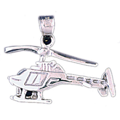14K WHITE GOLD HELICOPTER CHARM #11294