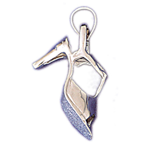 14K WHITE GOLD HIGH HEELS CHARM #11181