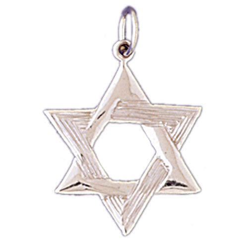 14K WHITE GOLD JEWISH CHARM - STAR OF DAVID #11464