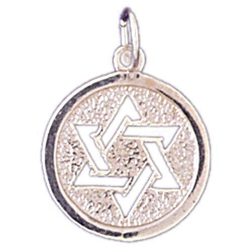 14K WHITE GOLD JEWISH CHARM - STAR OF DAVID #11469