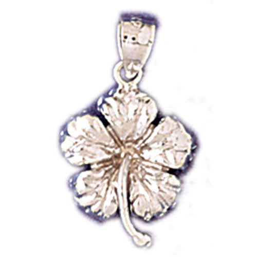 14K WHITE GOLD LEAF CHARM #11205