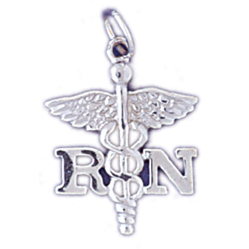 14K WHITE GOLD MEDICAL CHARM #11163